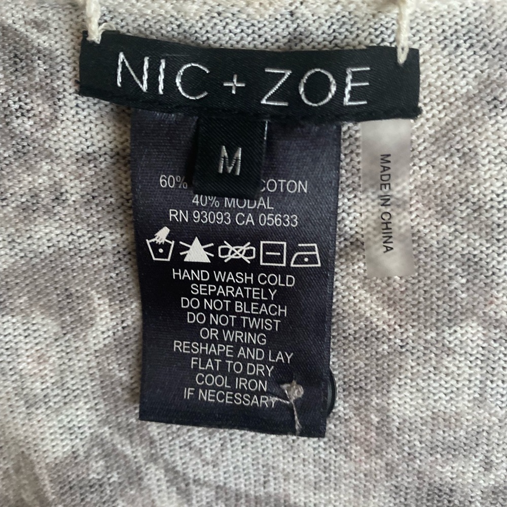 EUC NIC+ZOE reversible button down cardigan sweater-Black/coral/peach/white/gray - Picture 9 of 12